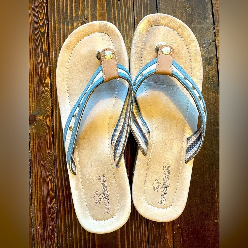 Margaritaville sandals Size 11 leather upper. Heel 1 3/4 inches